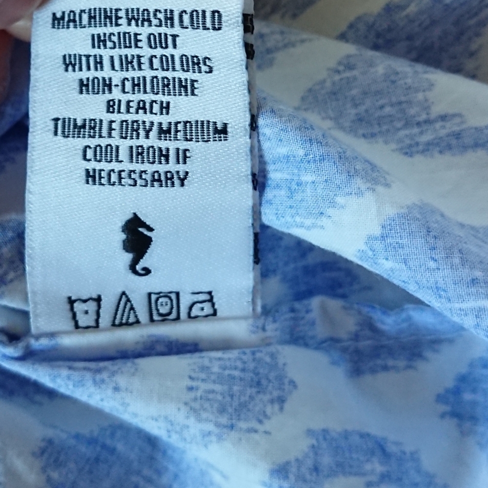 Marigot the Blue and white Patterned classic Pajama nightshirt size L - Picture 8 of 15